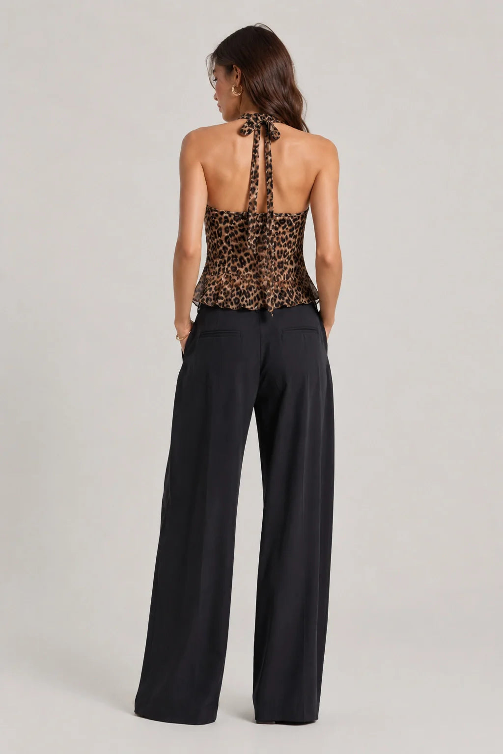Leopard Top – Halter Crop Top Animal Print Open Back