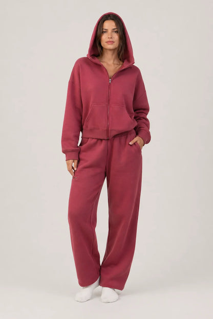 CozyMove Set – Zip Hoodie & Matching Pants Two Piece