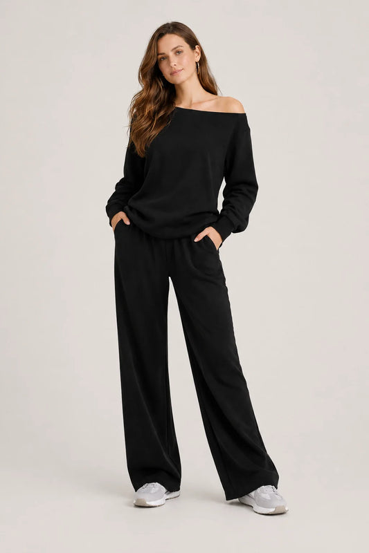 Serene Lounge Set – One Shoulder Relaxed Two Piece Set