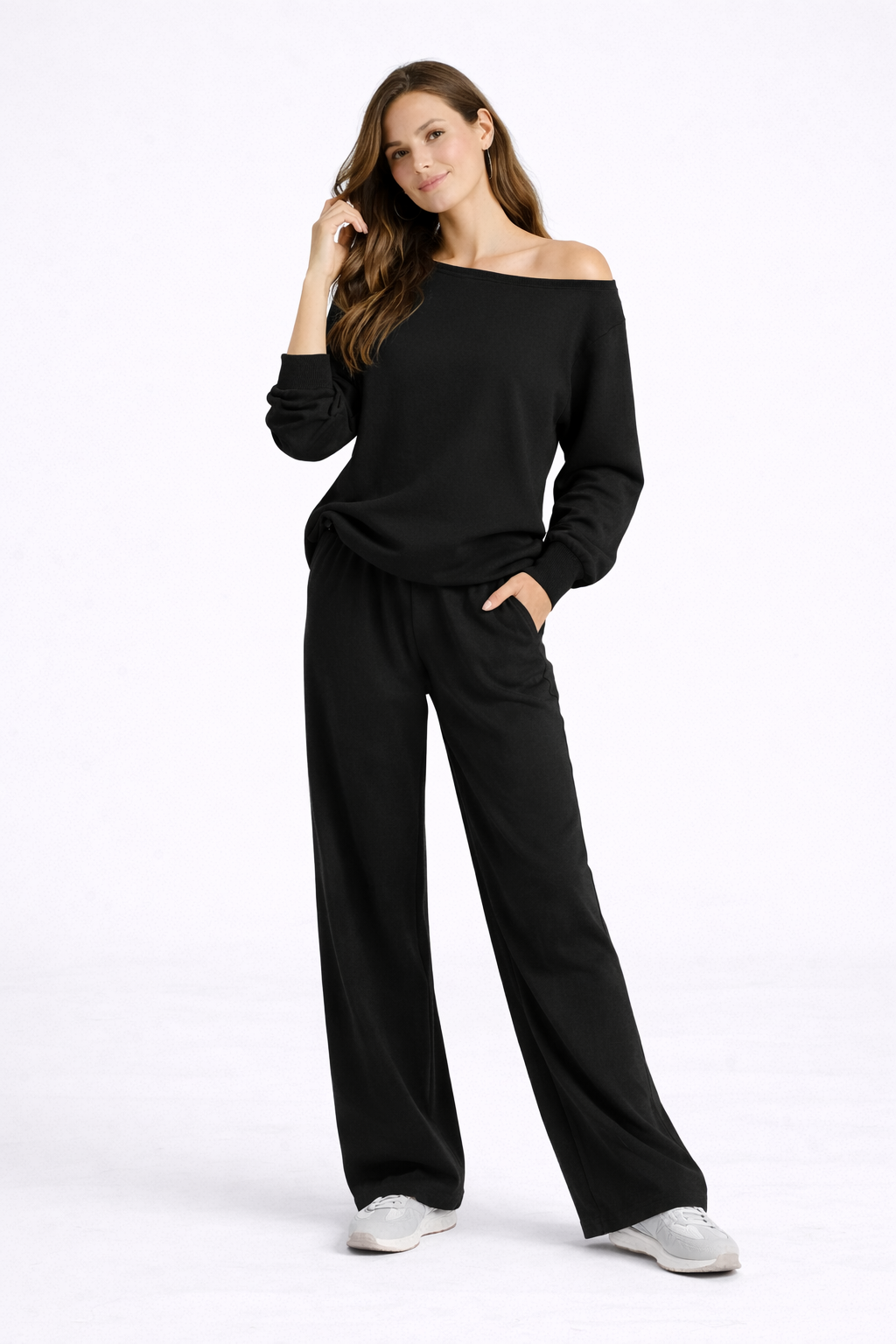 Serene Lounge Set – One Shoulder Relaxed Two Piece Set