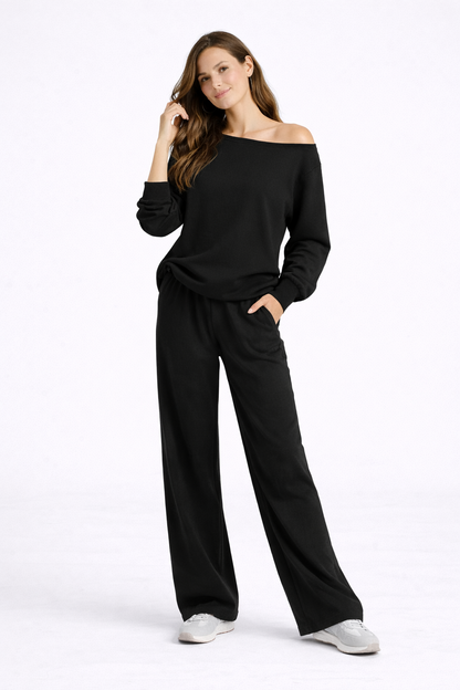 Serene Lounge Set – One Shoulder Relaxed Two Piece Set