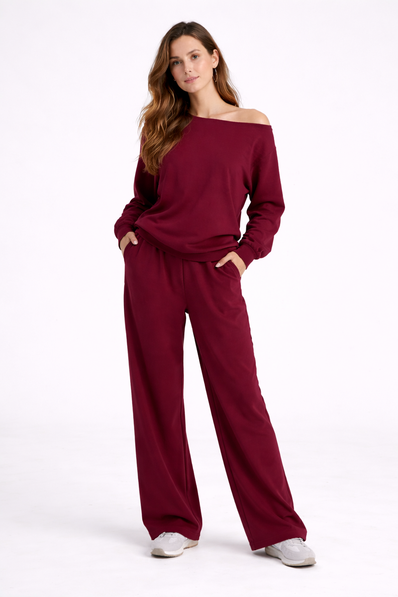 Serene Lounge Set – One Shoulder Relaxed Two Piece Set
