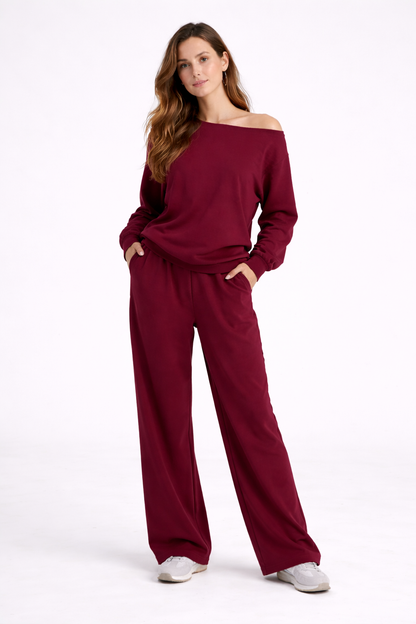 Serene Lounge Set – One Shoulder Relaxed Two Piece Set