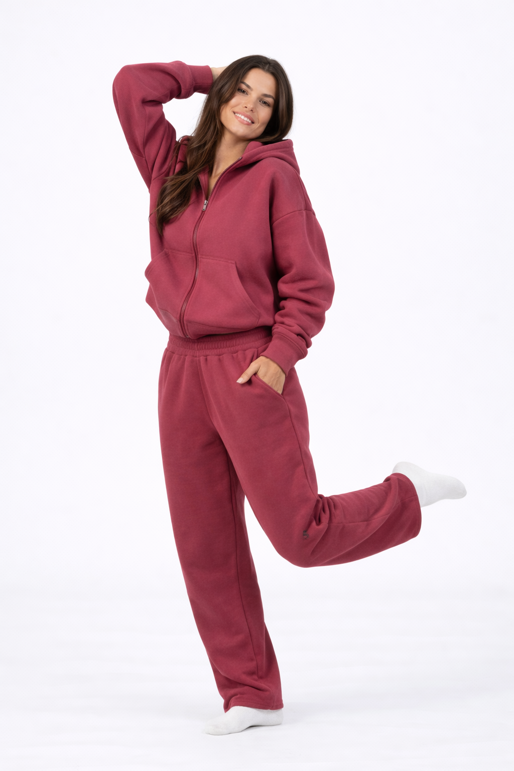 CozyMove Set – Zip Hoodie & Matching Pants Two Piece