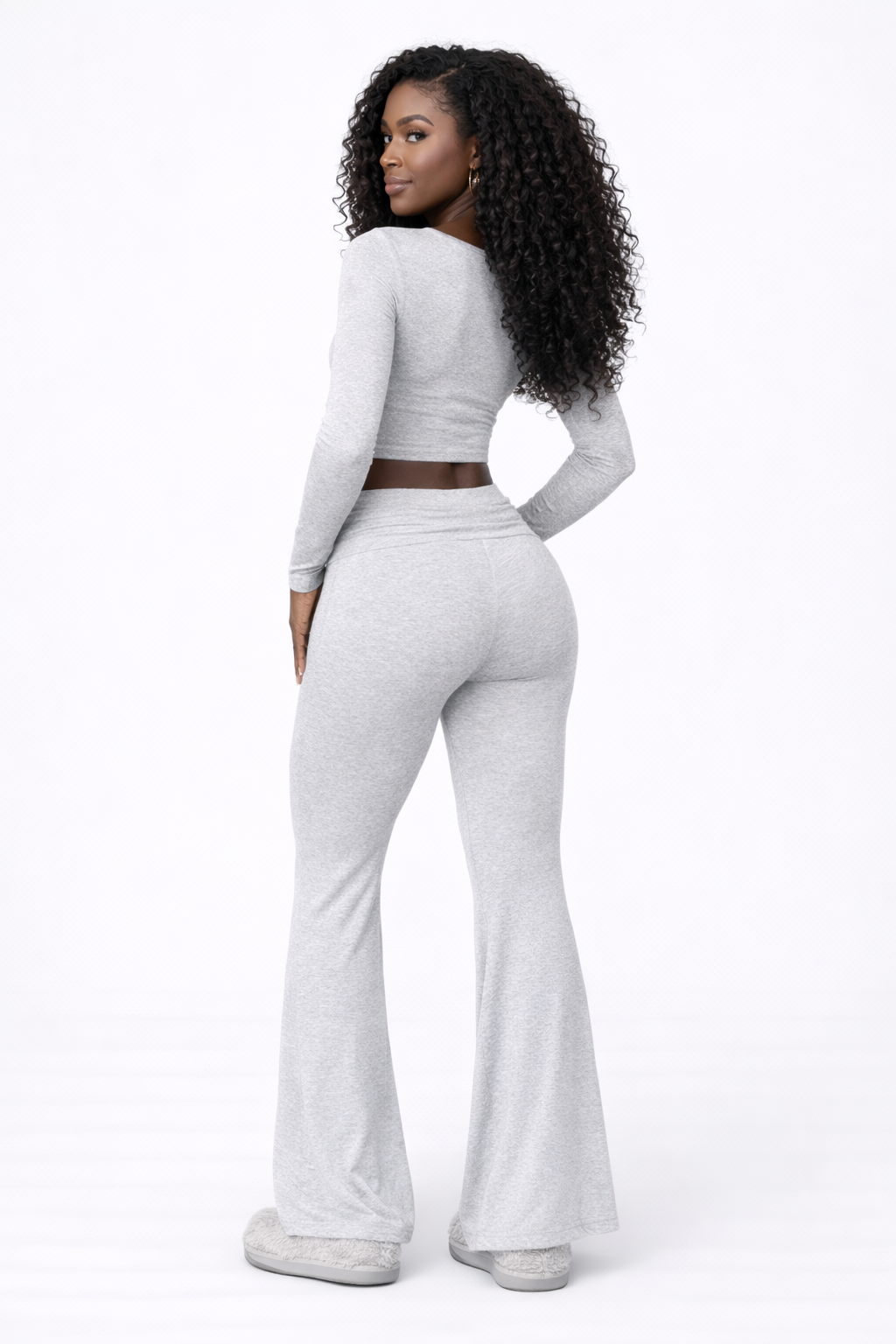 SoftShape Set – Fitted Top & Flared Pants Two Piece