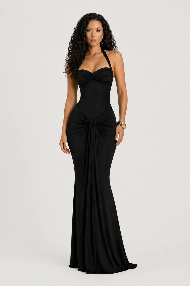 Carmine Dress – Halter Mermaid Maxi Dress