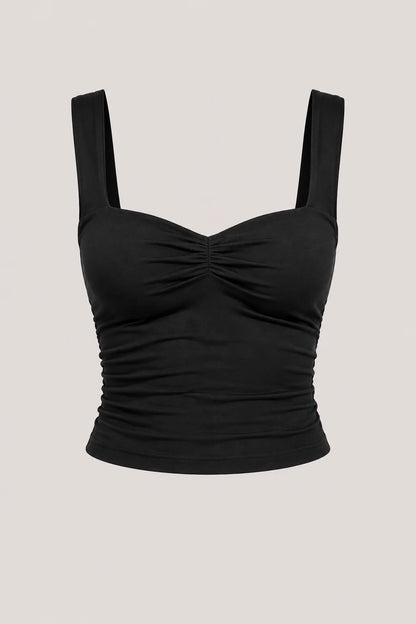 Cleo Top – Ruched Sweetheart Crop Top Women