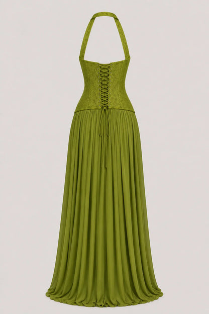 Eden Dress – Lace Corset Chiffon Maxi Dress Formal