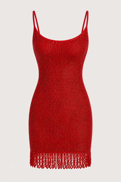 Ember Dress – Red Crochet Bodycon Mini Dress