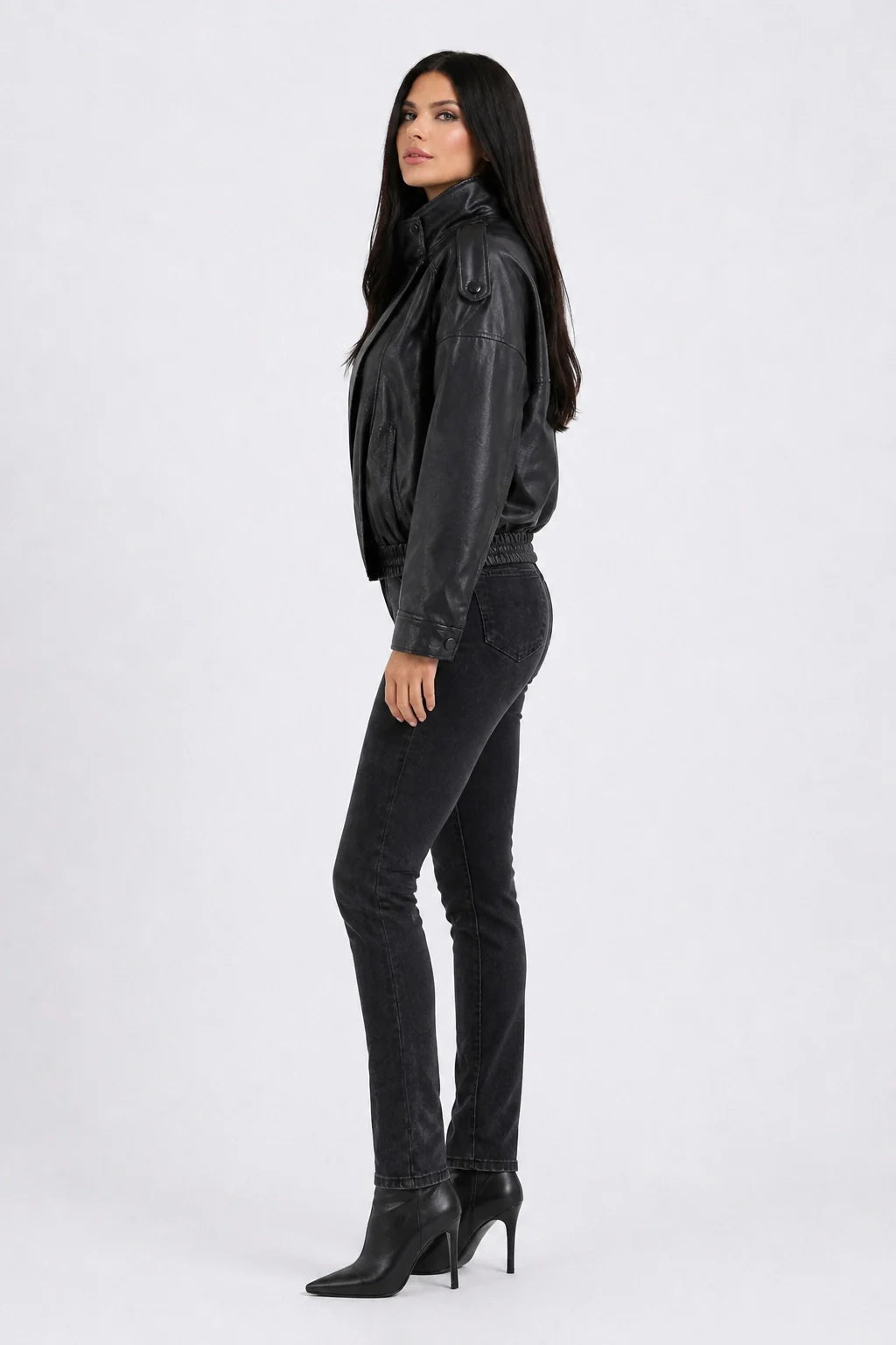 Luna Jacket – Faux Leather Biker Jacket Women