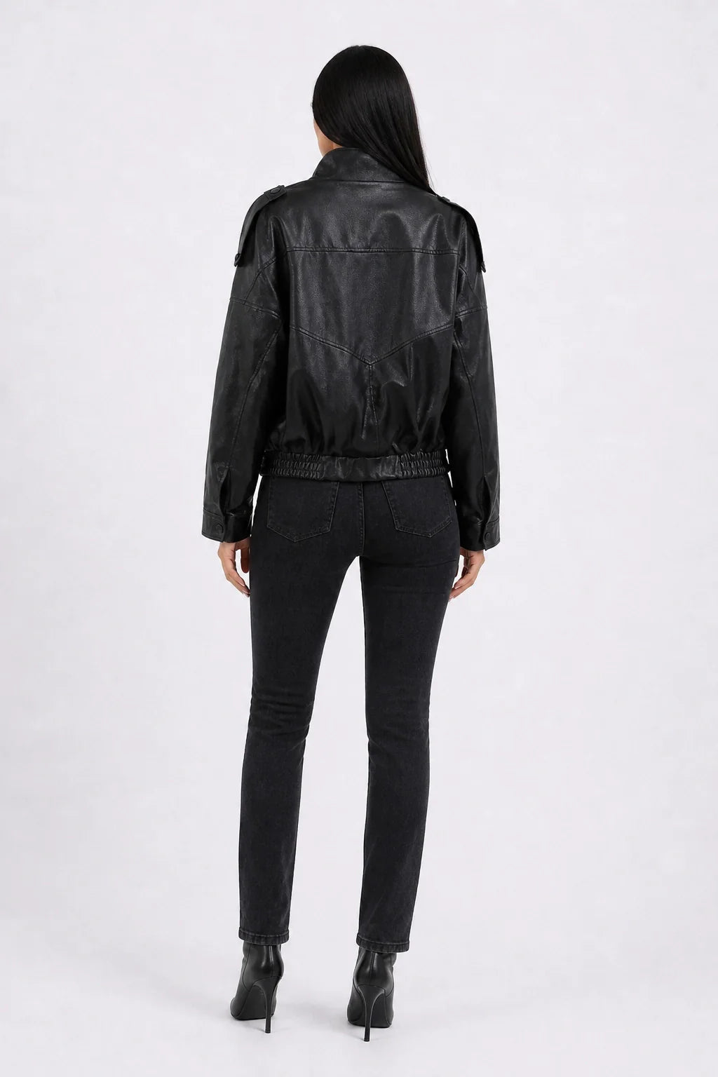 Luna Jacket – Faux Leather Biker Jacket Women