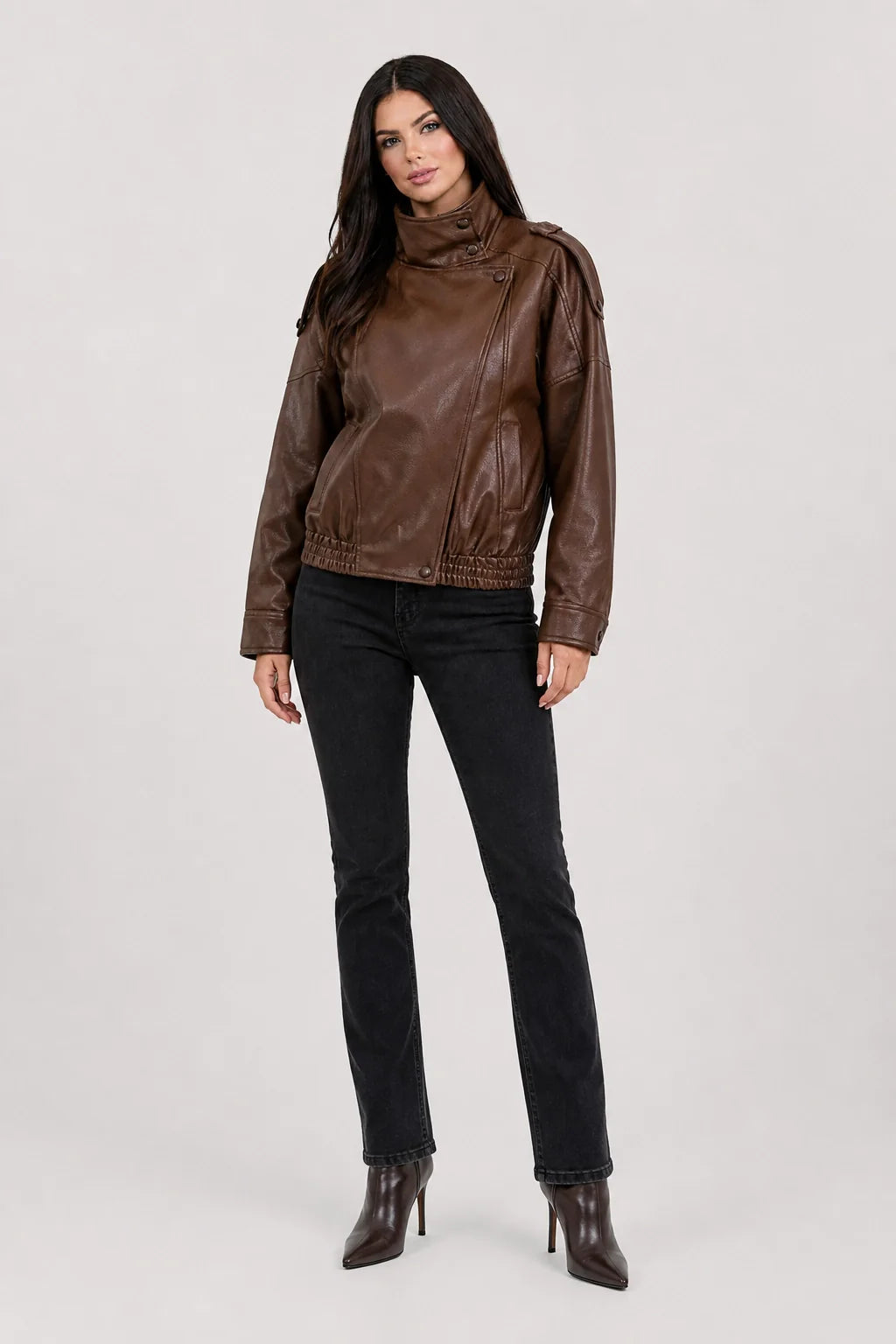 Luna Jacket – Faux Leather Biker Jacket Women