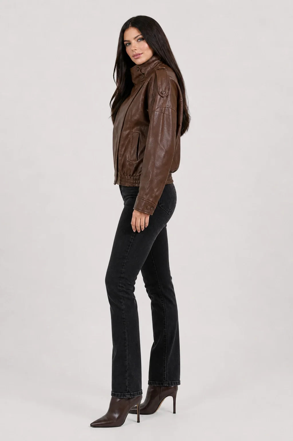Luna Jacket – Faux Leather Biker Jacket Women