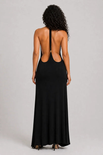 Paloma Dress – Robe Maxi Halter Col V Profond