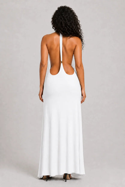 Paloma Dress – Robe Maxi Halter Col V Profond