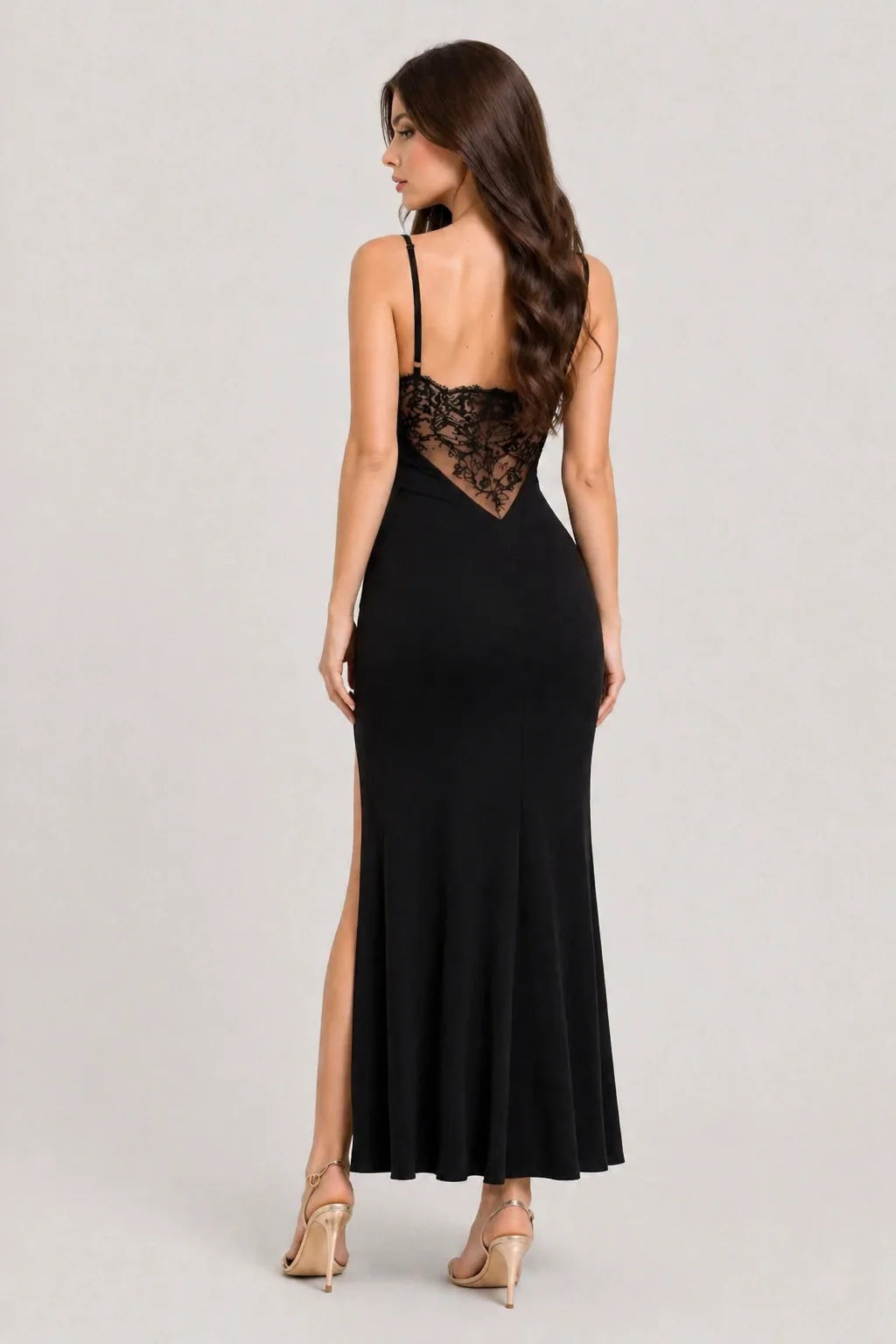 Selene Dress – Spaghetti Strap Maxi Dress High Slit