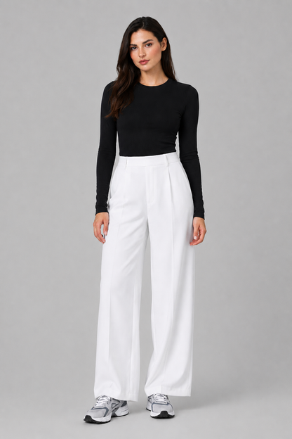 Studio Pants – Elegant Fluid Flared Trousers High Waist