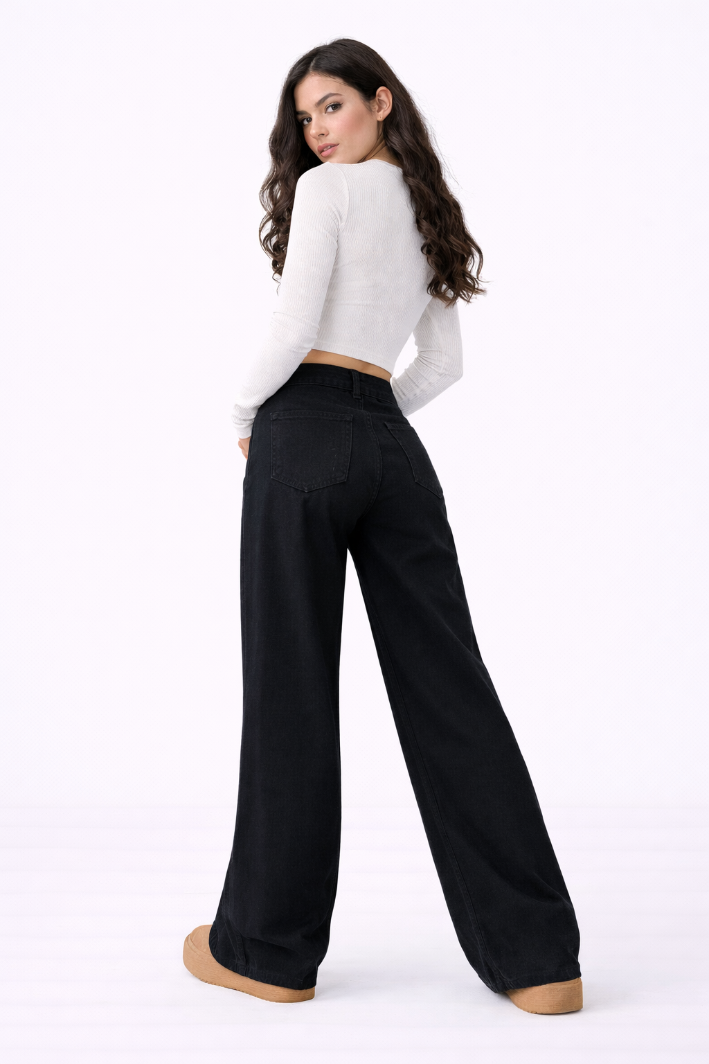 TokyoWide Jeans – Black Wide Leg Denim Japanese Style