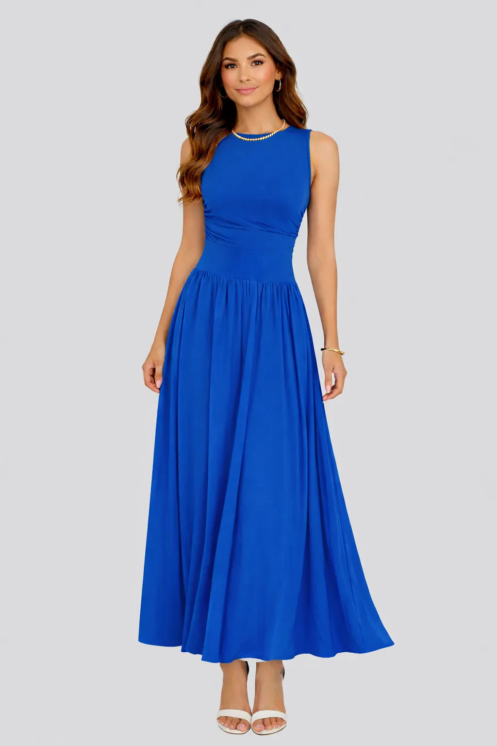 Velouria Dress – Elegant Sleeveless Fitted Maxi Dress