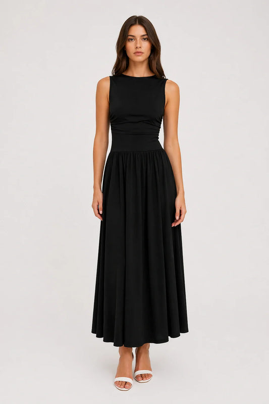 Velouria Dress – Elegant Sleeveless Fitted Maxi Dress