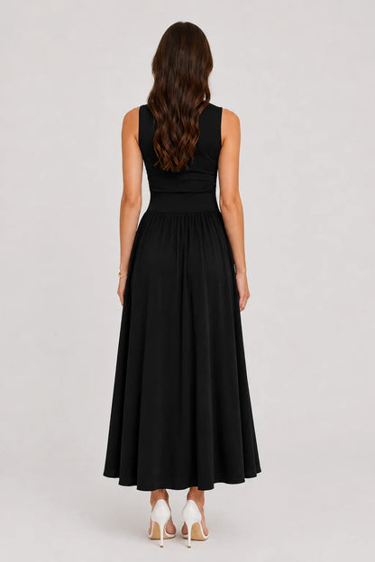 Velouria Dress – Elegant Sleeveless Fitted Maxi Dress